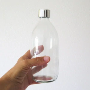 Sklenená fľaša 0,5l strieborný uzáver