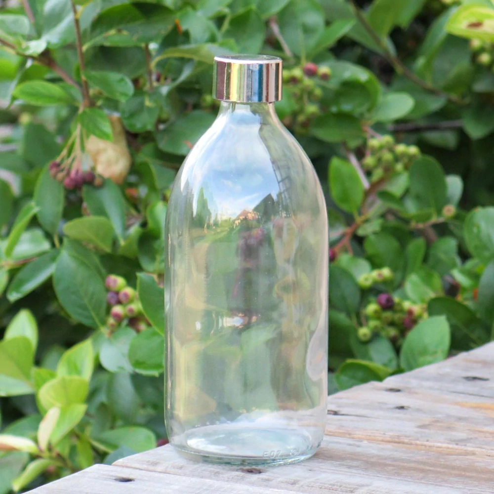 Sklenená fľaša 0,5l strieborný uzáver