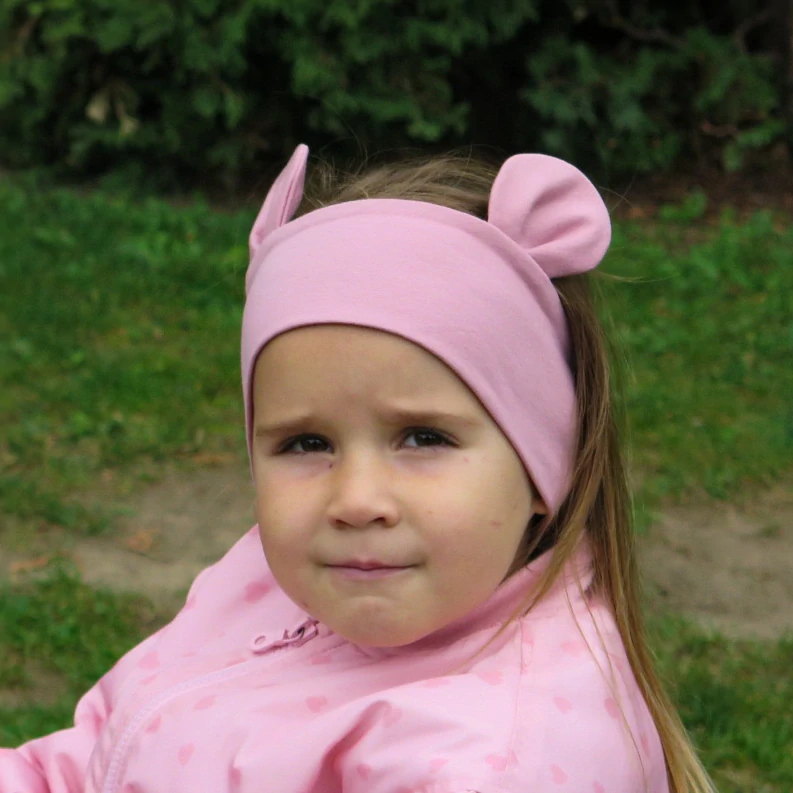 Detská čelenka s uškami STARORUŽOVÁ