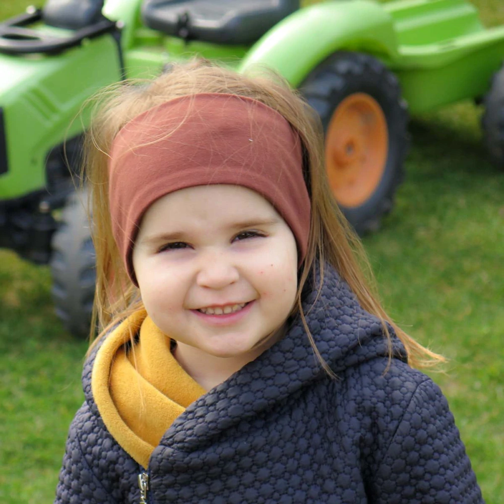 Bavlnená čelenka Hnedá