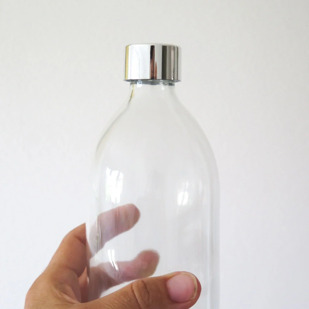 Sklenená fľaša 0,5l strieborný uzáver